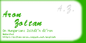 aron zoltan business card